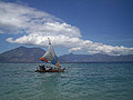 Sailing boat in the Pantar Street